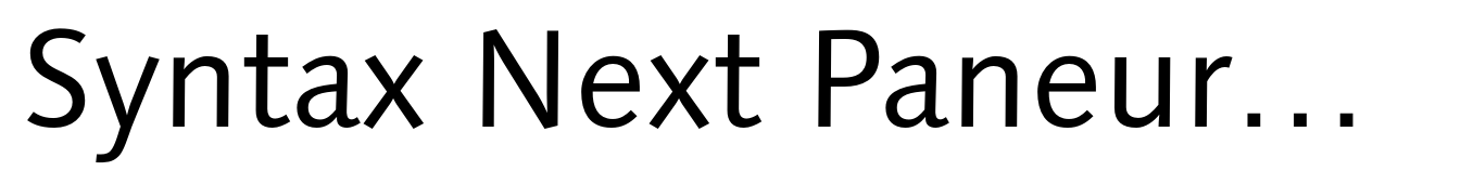 Syntax Next Paneuropean Regular
